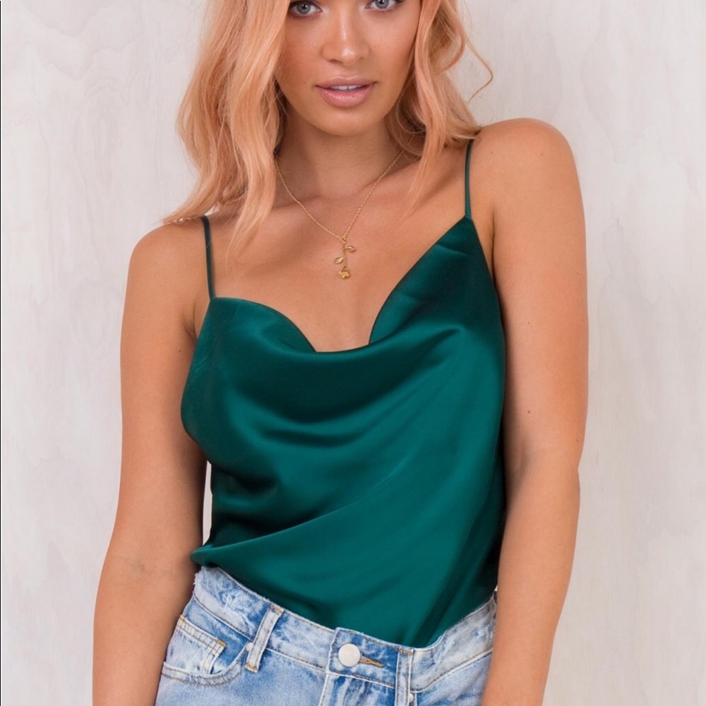 Forest Green Silk Cami